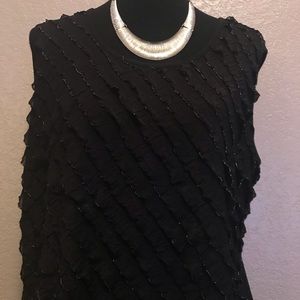 Black/Silver Ruffled Blouse